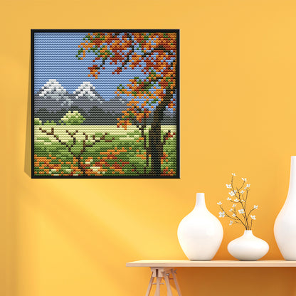 Four Seasons - 14CT Stamped Cross Stitch 16x16CM