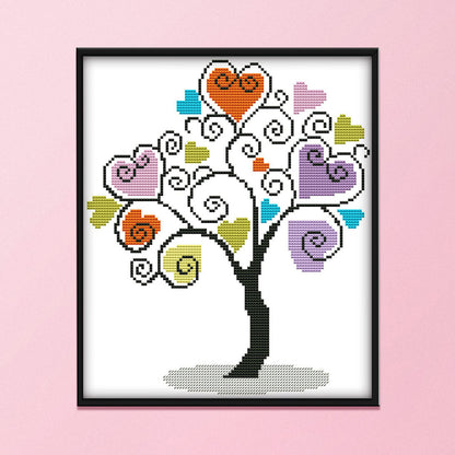 Heart Tree- 14CT Stamped Cross Stitch 30*27CM