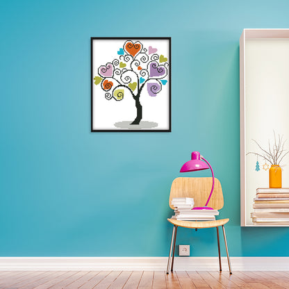 Heart Tree- 14CT Stamped Cross Stitch 30*27CM