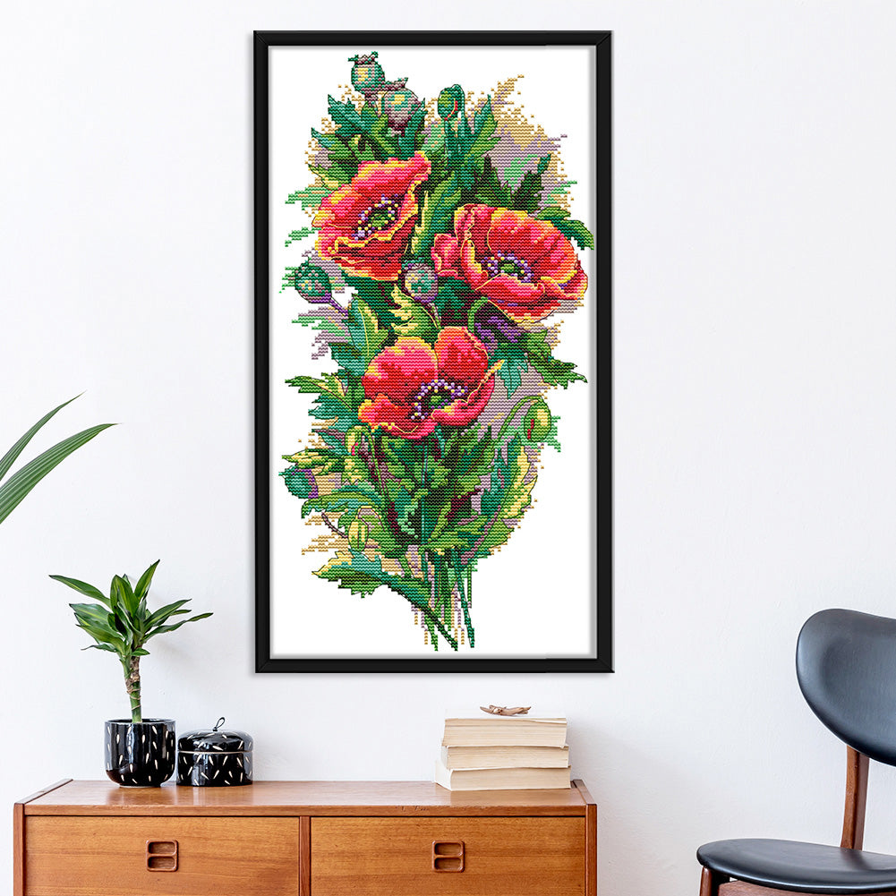 Bouquet Hanger - 14CT Stamped Cross Stitch 41*22CM