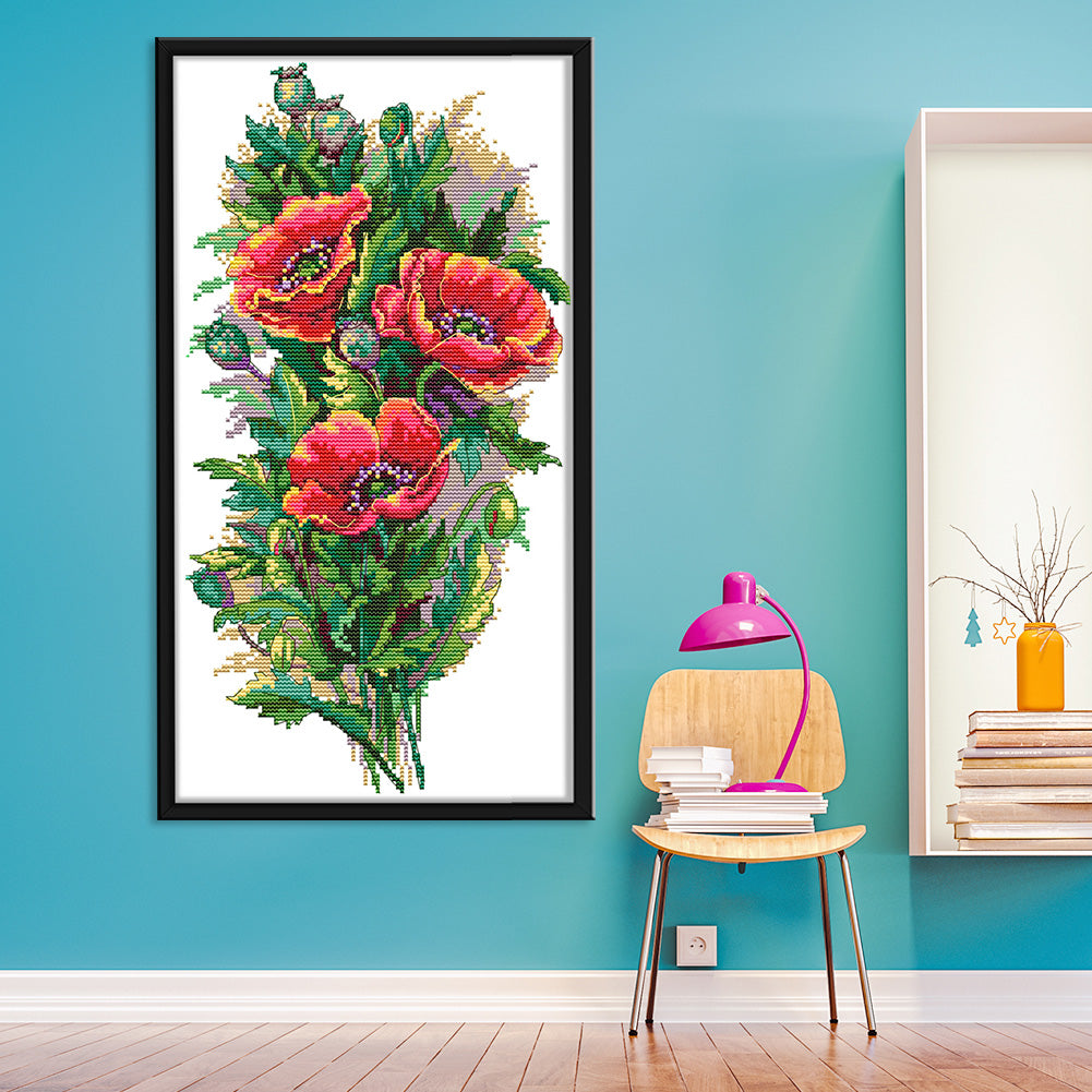 Bouquet Hanger - 14CT Stamped Cross Stitch 41*22CM