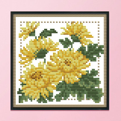 Flower- 14CT Stamped Cross Stitch 17*17CM
