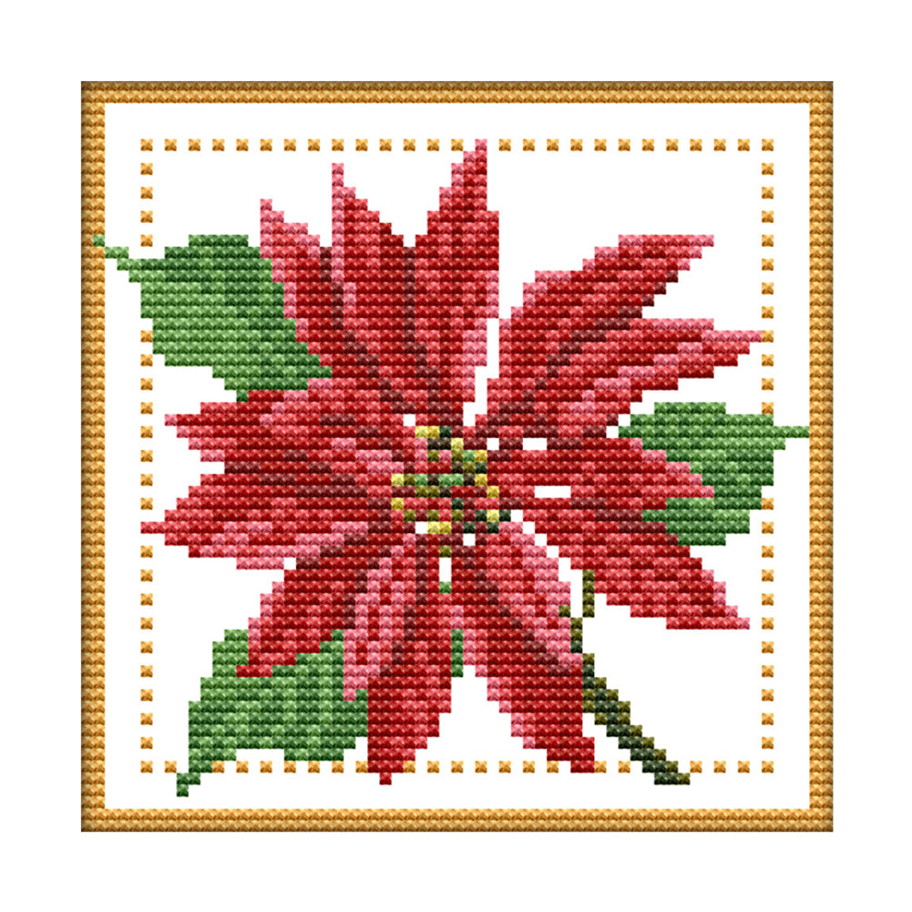 Flower- 14CT Stamped Cross Stitch 17*17CM