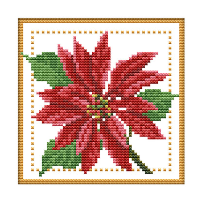 Flower- 14CT Stamped Cross Stitch 17*17CM