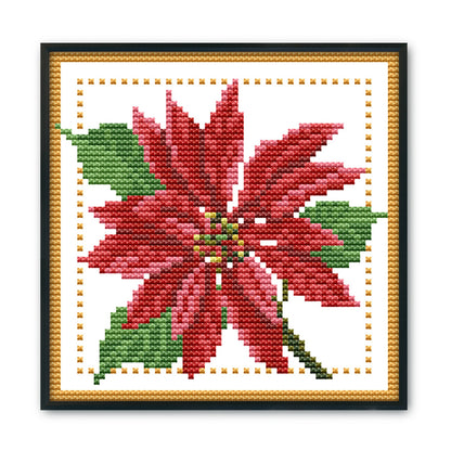 Flower- 14CT Stamped Cross Stitch 17*17CM