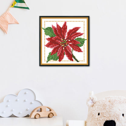 Flower- 14CT Stamped Cross Stitch 17*17CM