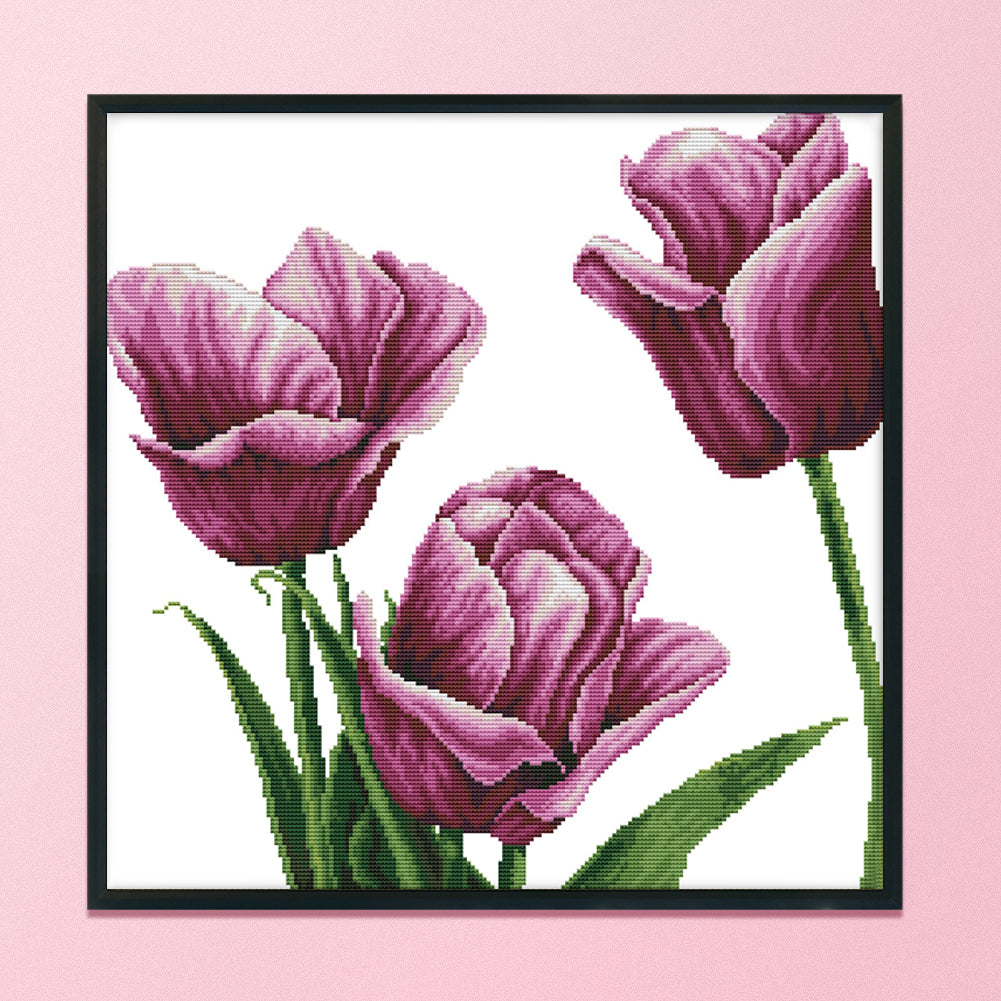 Flower- 14CT Stamped Cross Stitch 45*44CM