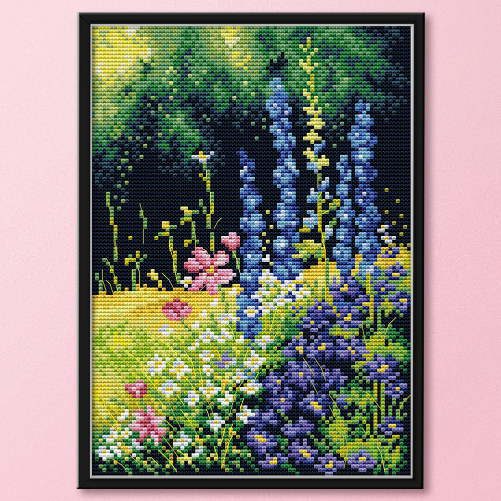 Mountain Flower - 14CT Stamped Cross Stitch 30*21CM