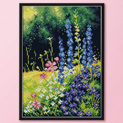Mountain Flower - 14CT Stamped Cross Stitch 30*21CM