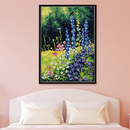 Mountain Flower - 14CT Stamped Cross Stitch 30*21CM