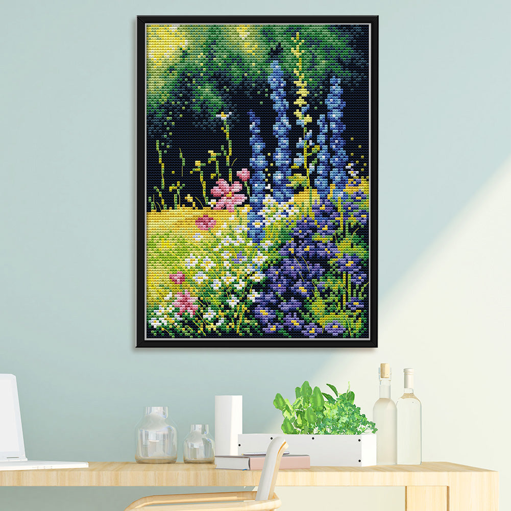 Mountain Flower - 14CT Stamped Cross Stitch 30*21CM
