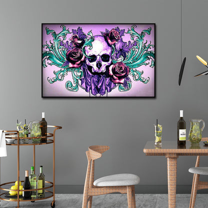 Skull Flower - Full Round Drill Diamond Painting 30*40CM