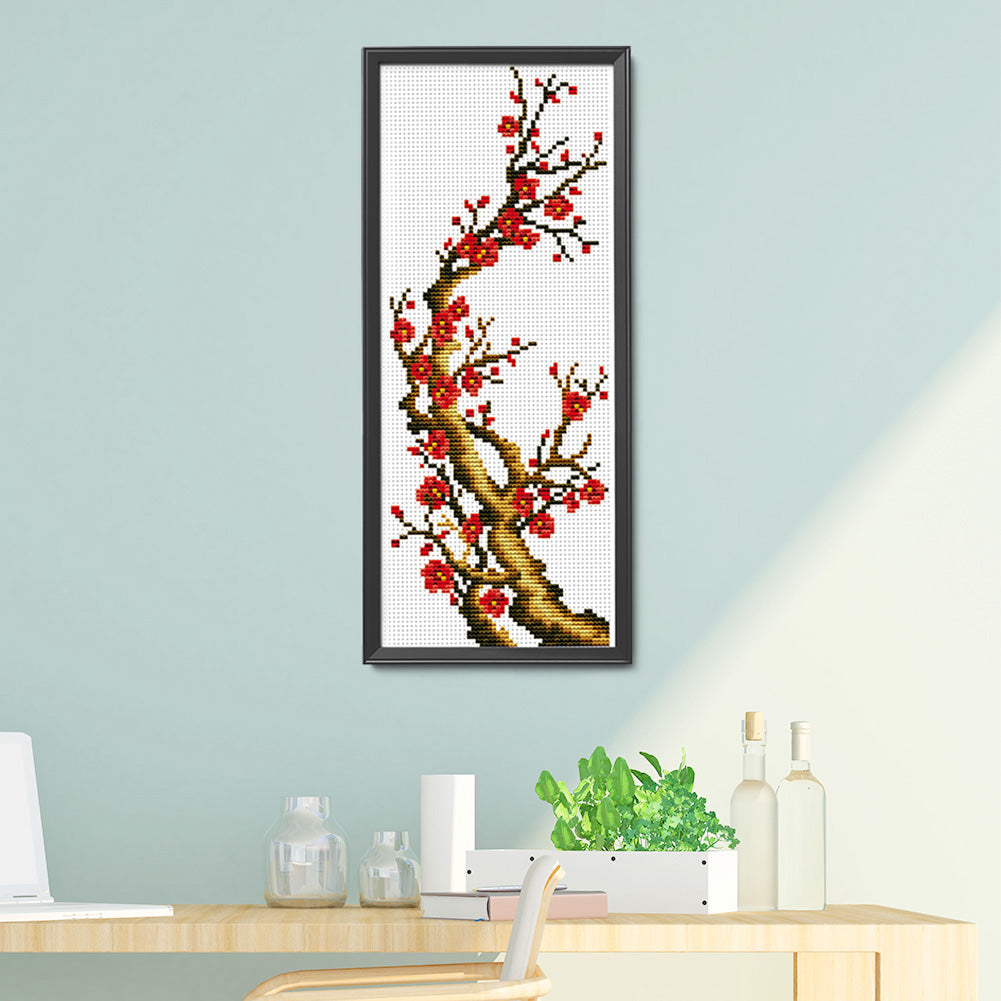 Plum - 11CT Stamped Cross Stitch 20*40CM