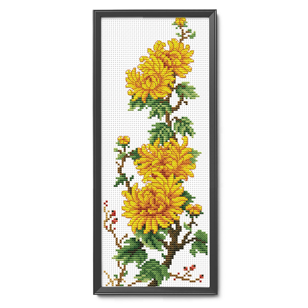 Chrysanthemum- 11CT Stamped Cross Stitch 20*40CM