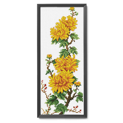 Chrysanthemum- 11CT Stamped Cross Stitch 20*40CM