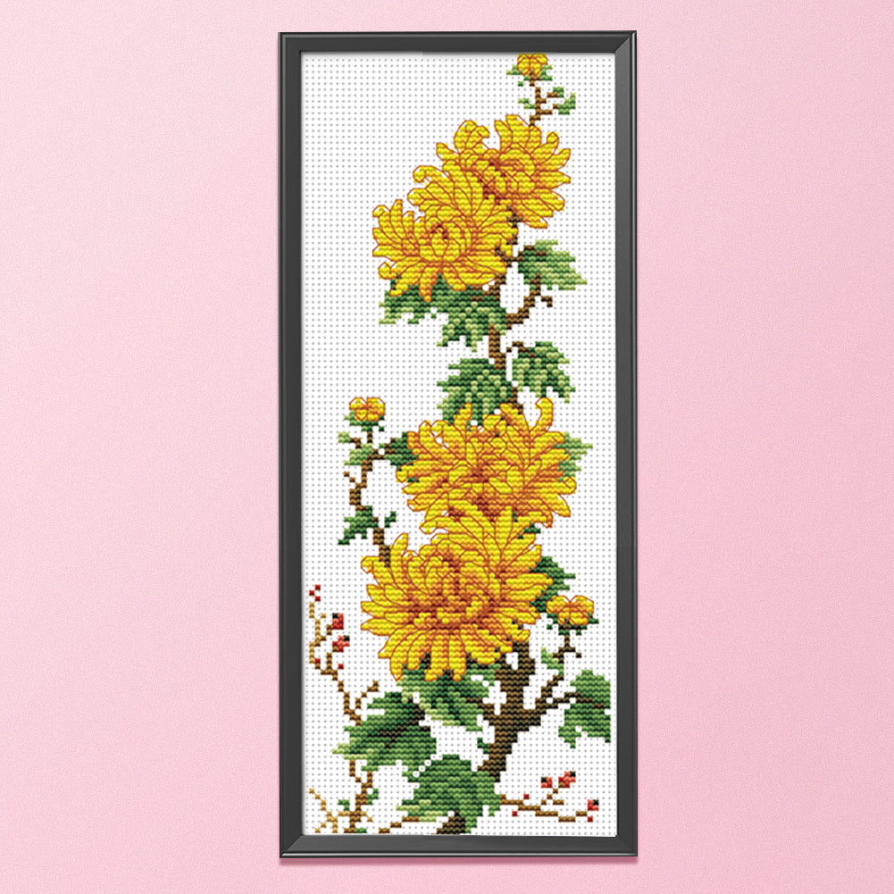 Chrysanthemum- 11CT Stamped Cross Stitch 20*40CM