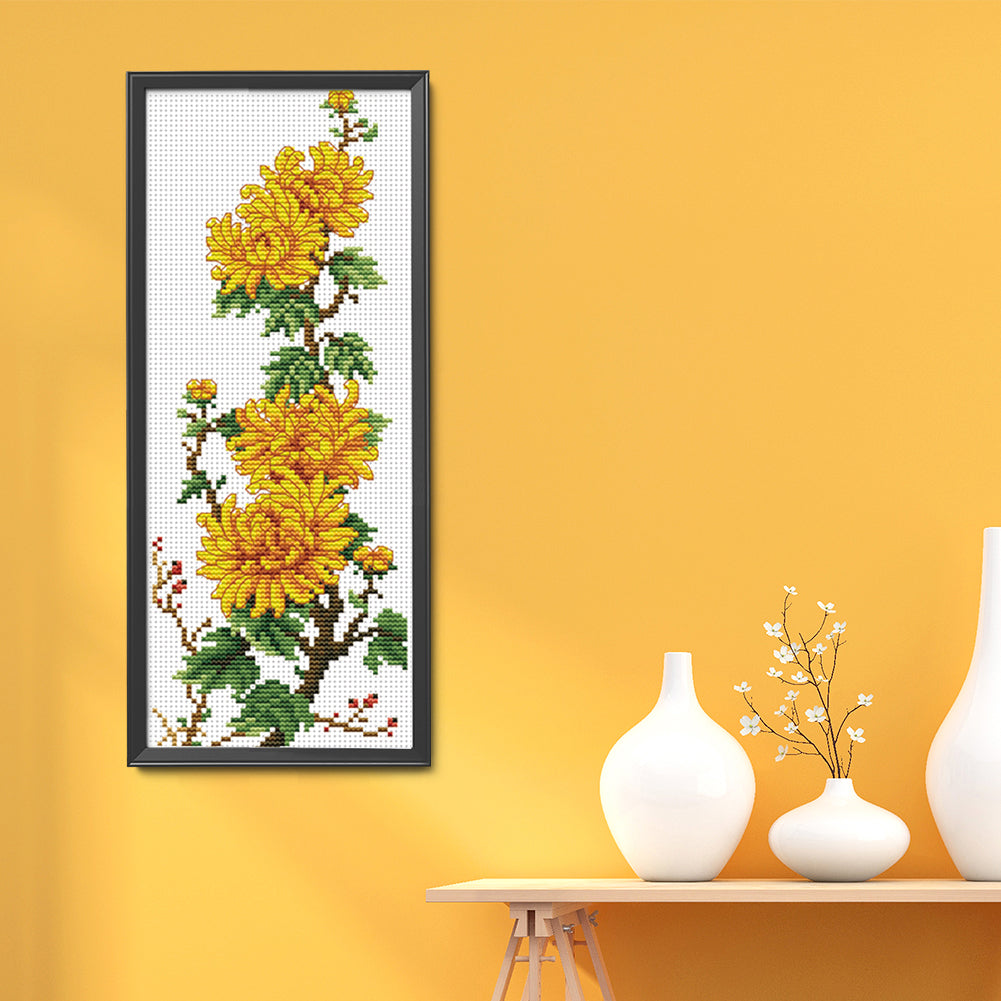 Chrysanthemum- 11CT Stamped Cross Stitch 20*40CM