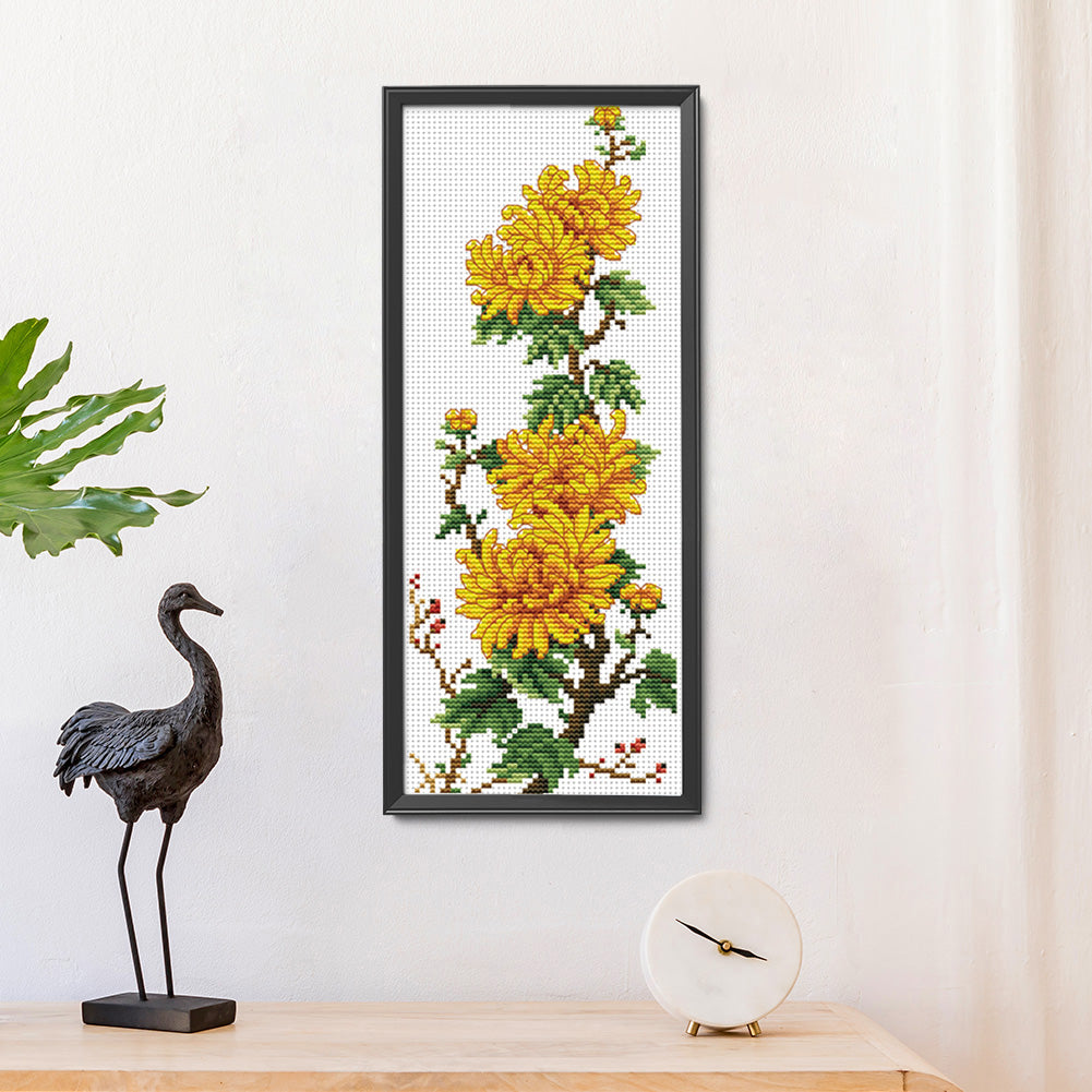Chrysanthemum- 11CT Stamped Cross Stitch 20*40CM