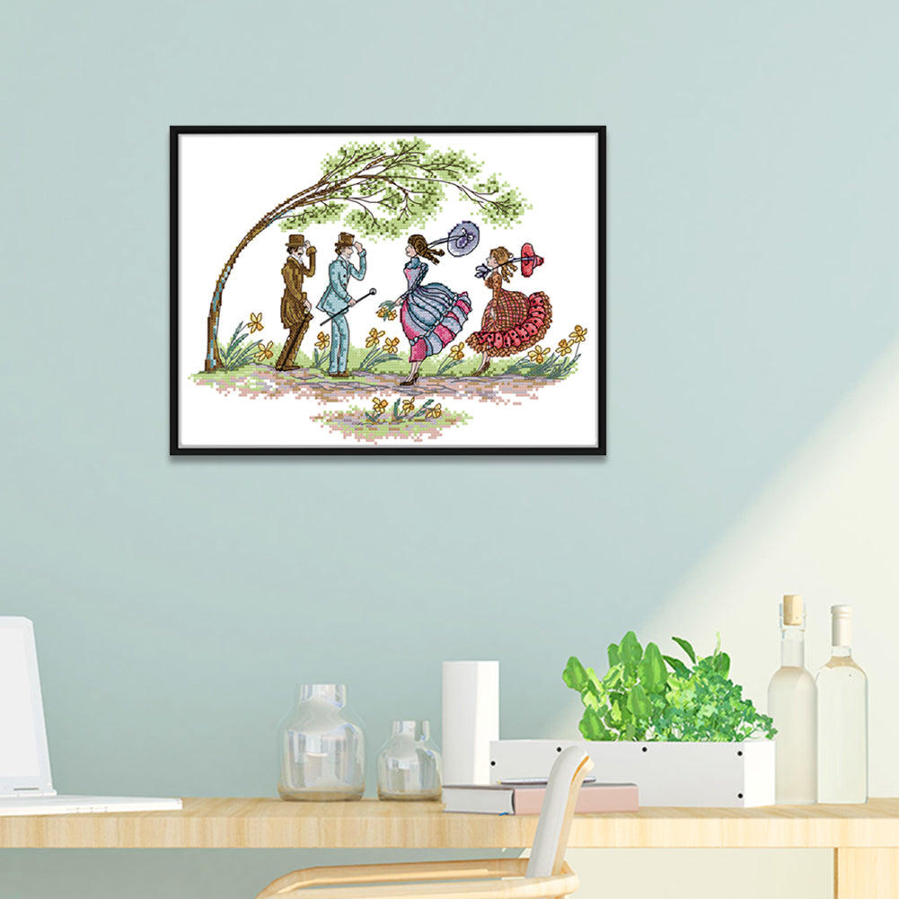 Scenery - 14CT Stamped Cross Stitch 35*28CM