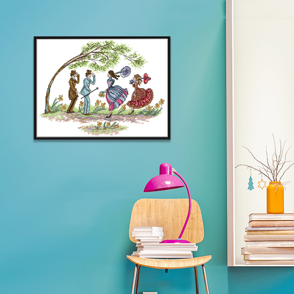 Scenery - 14CT Stamped Cross Stitch 35*28CM