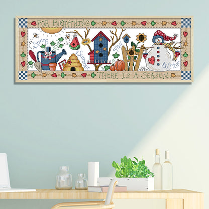 4 Seasons - 14CT Stamped Cross Stitch 54 *22CM