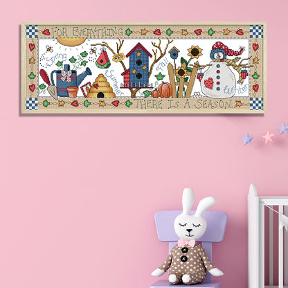 4 Seasons - 14CT Stamped Cross Stitch 54 *22CM