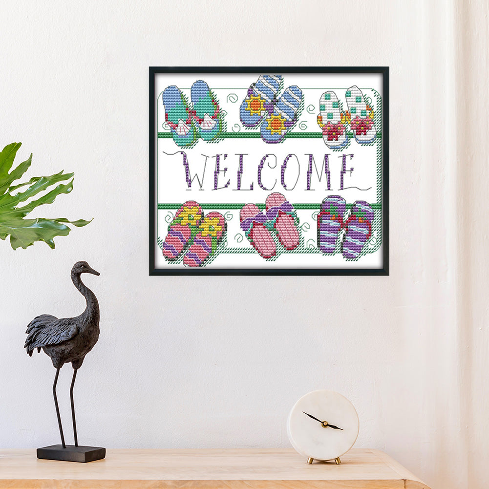 Welcome - 14CT Stamped Cross Stitch 21*18CM