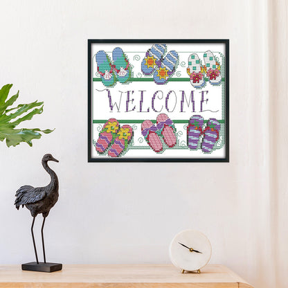 Welcome - 14CT Stamped Cross Stitch 21*18CM