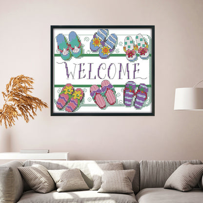 Welcome - 14CT Stamped Cross Stitch 21*18CM