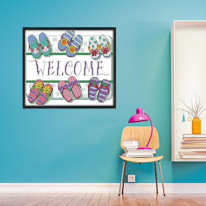 Welcome - 14CT Stamped Cross Stitch 21*18CM