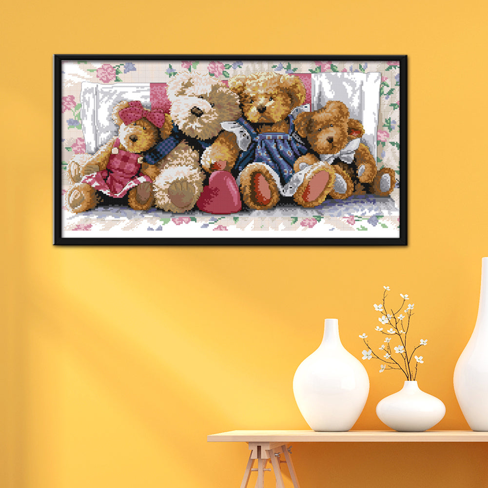 Bear Family - 14CT Stamped Cross Stitch 54*31CM