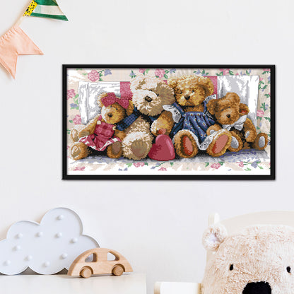 Bear Family - 14CT Stamped Cross Stitch 54*31CM
