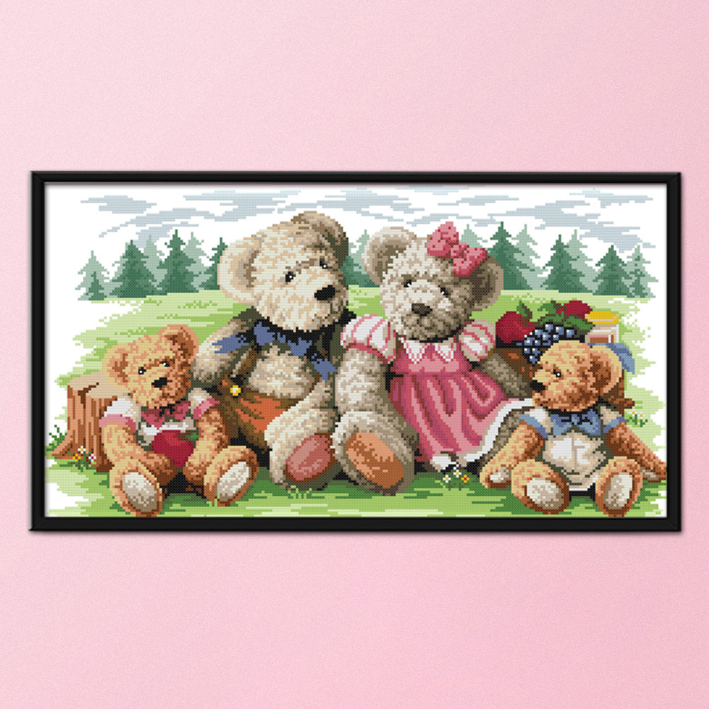 Bear Family - 14CT Stamped Cross Stitch 52*31CM