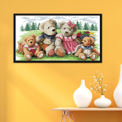 Bear Family - 14CT Stamped Cross Stitch 52*31CM