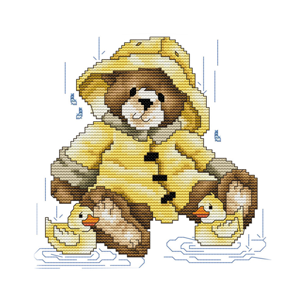 Bear- 14CT Stamped Cross Stitch 21*21CM