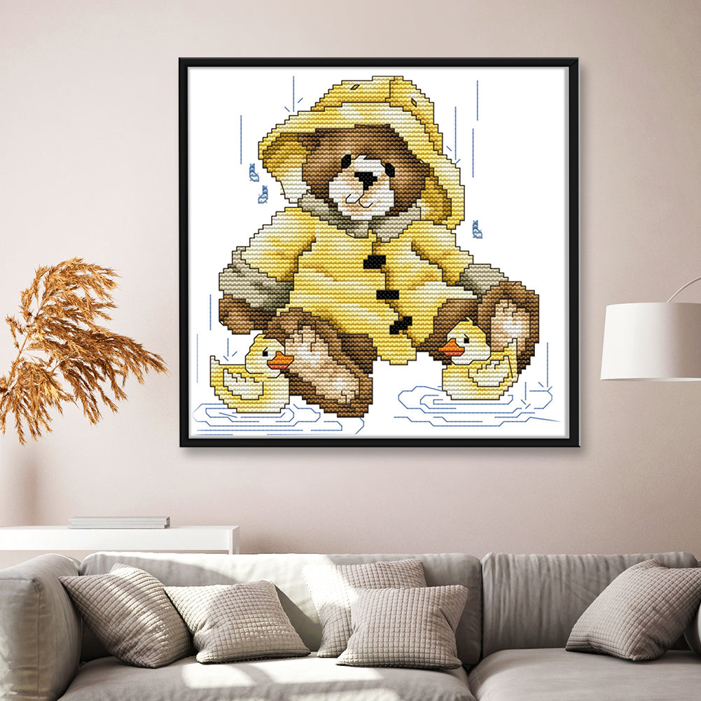 Bear- 14CT Stamped Cross Stitch 21*21CM
