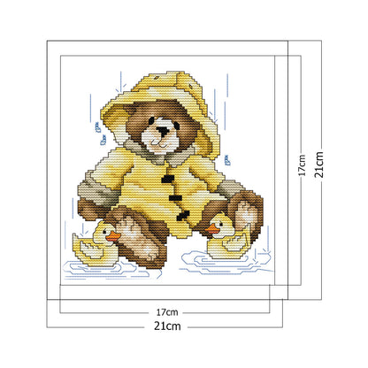 Bear- 14CT Stamped Cross Stitch 21*21CM