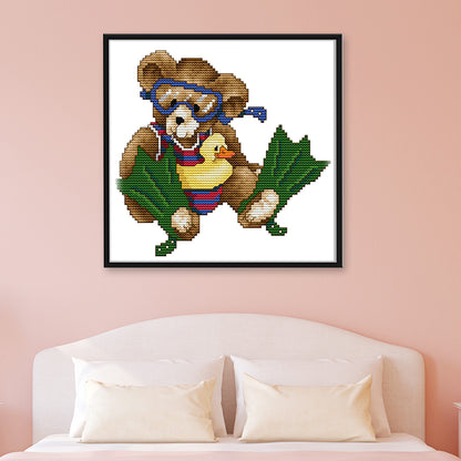 Bear- 14CT Stamped Cross Stitch 21*21CM