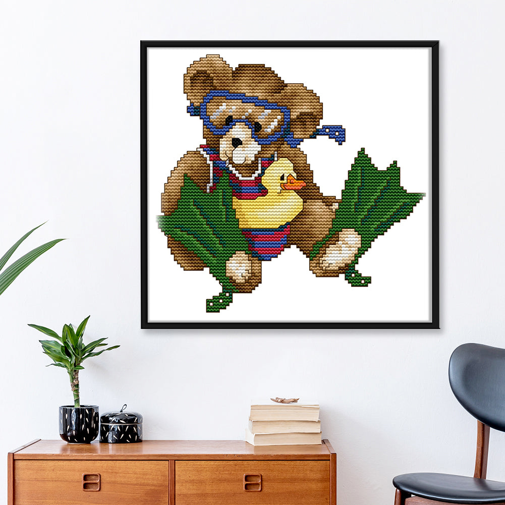 Bear- 14CT Stamped Cross Stitch 21*21CM