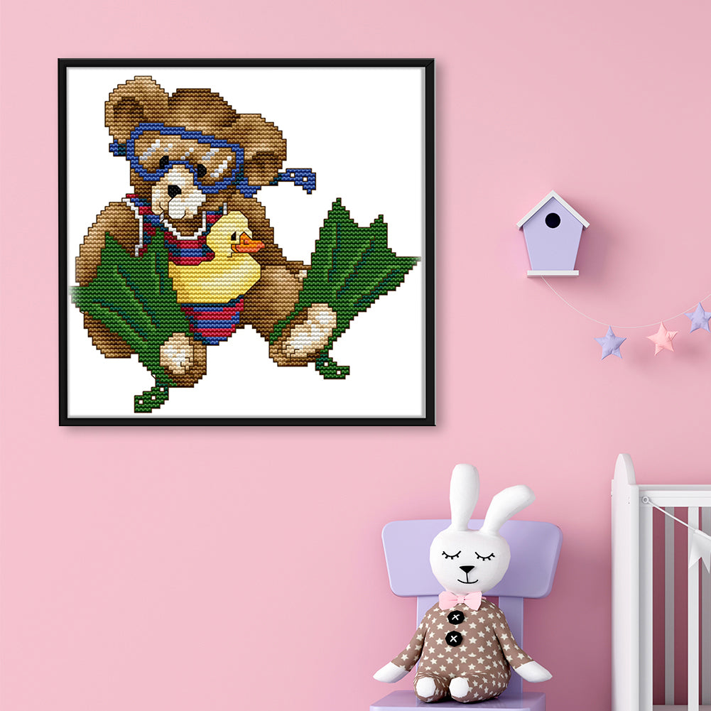 Bear- 14CT Stamped Cross Stitch 21*21CM