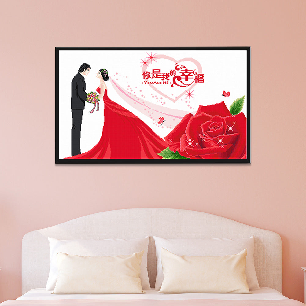 Bride Groom - 11CT Stamped Cross Stitch 88*57CM