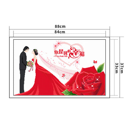 Bride Groom - 11CT Stamped Cross Stitch 88*57CM