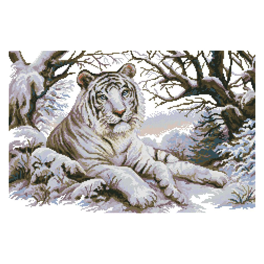 Tiger - 14CT Stamped Cross Stitch 51 *36CM