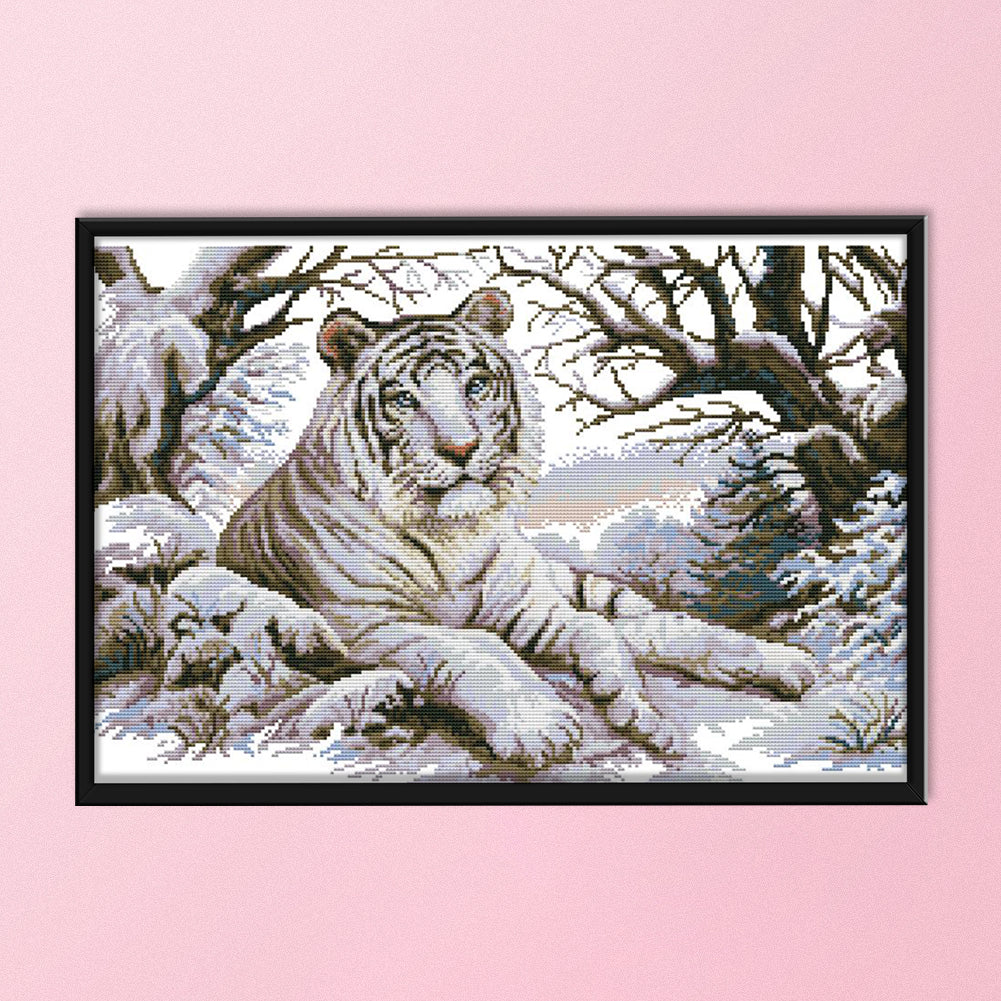 Tiger - 14CT Stamped Cross Stitch 51 *36CM