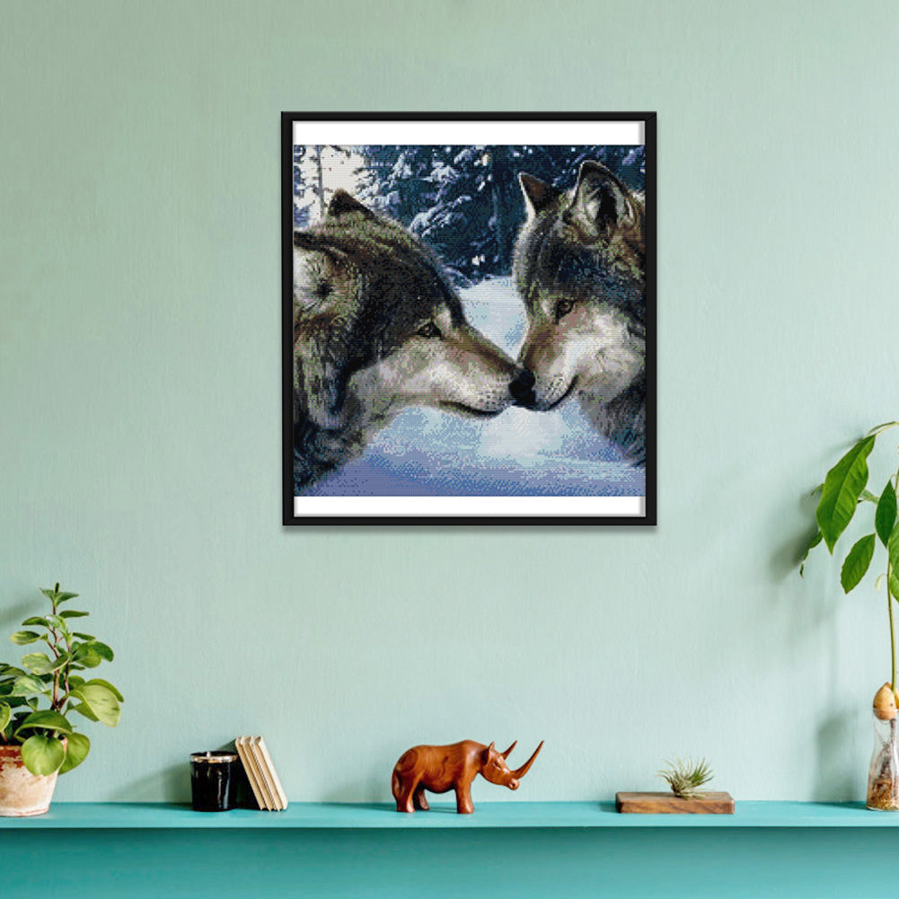 Wolf Kiss - 14CT Stamped Cross Stitch 44 *44CM