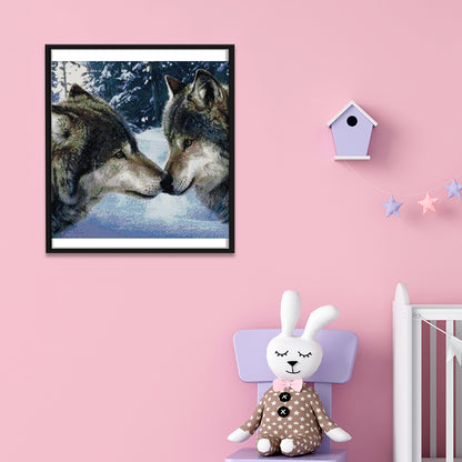 Wolf Kiss - 14CT Stamped Cross Stitch 44 *44CM