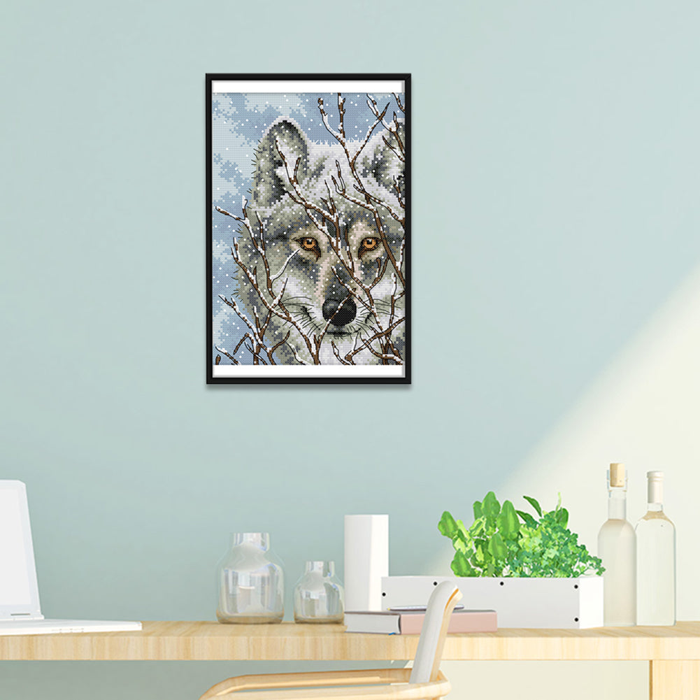 Wolf - 14CT Stamped Cross Stitch 21 *30CM