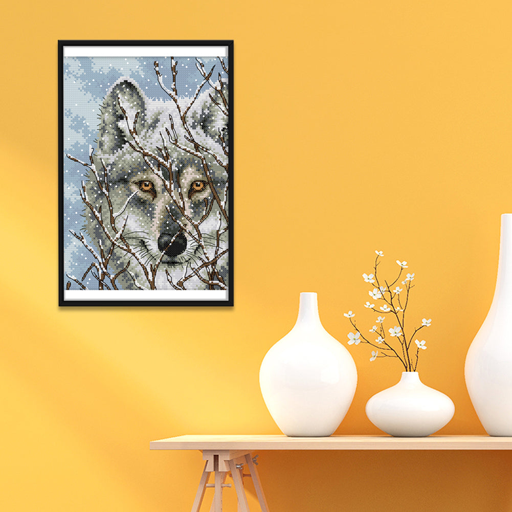 Wolf - 14CT Stamped Cross Stitch 21 *30CM