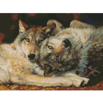 Wolf - 14CT Stamped Cross Stitch 46 *36CM