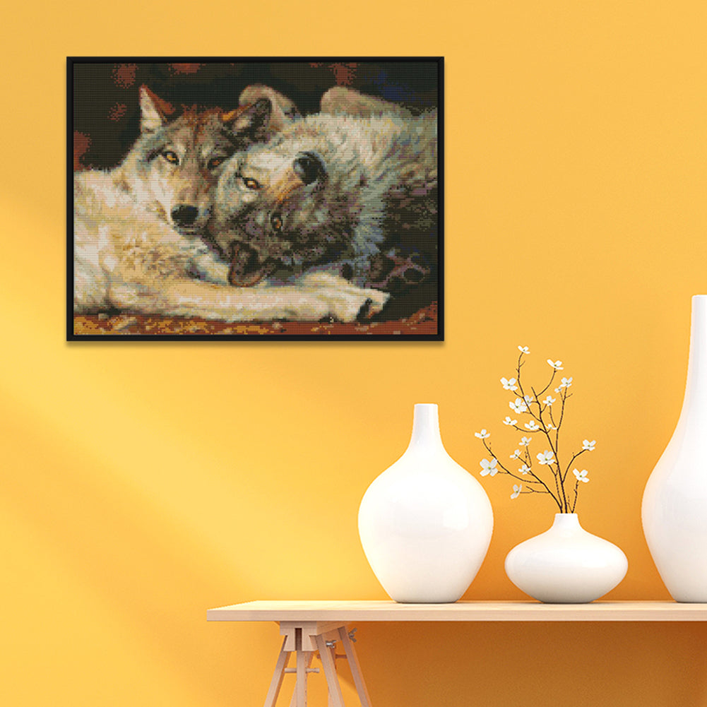 Wolf - 14CT Stamped Cross Stitch 46 *36CM